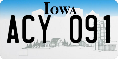 IA license plate ACY091