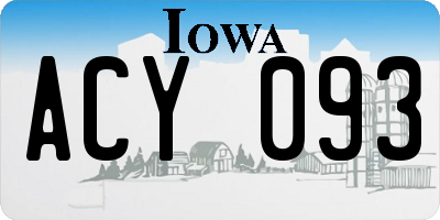 IA license plate ACY093