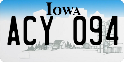 IA license plate ACY094
