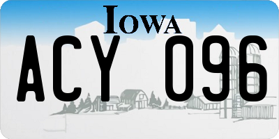 IA license plate ACY096