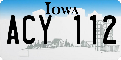 IA license plate ACY112
