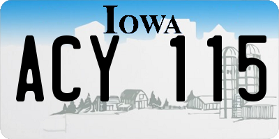 IA license plate ACY115