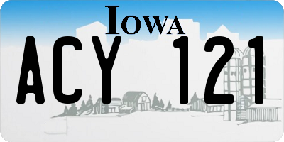 IA license plate ACY121