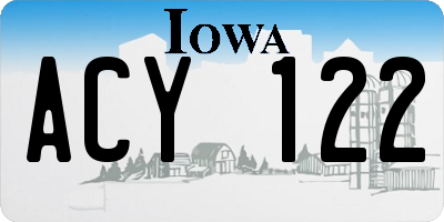 IA license plate ACY122