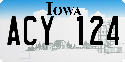 IA license plate ACY124