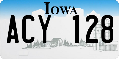 IA license plate ACY128