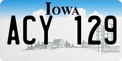 IA license plate ACY129