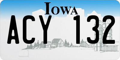 IA license plate ACY132