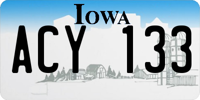 IA license plate ACY133
