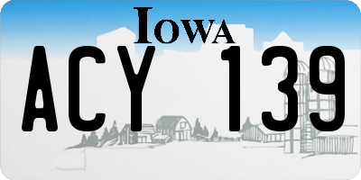 IA license plate ACY139