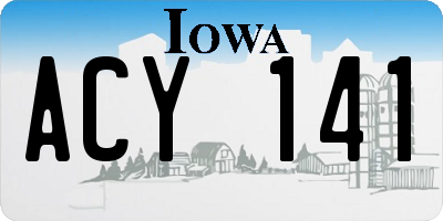 IA license plate ACY141