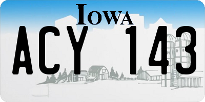 IA license plate ACY143