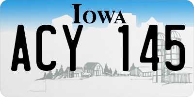 IA license plate ACY145