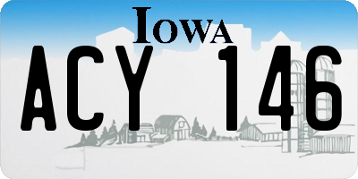 IA license plate ACY146