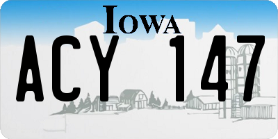 IA license plate ACY147