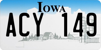 IA license plate ACY149