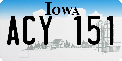 IA license plate ACY151