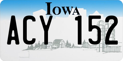 IA license plate ACY152