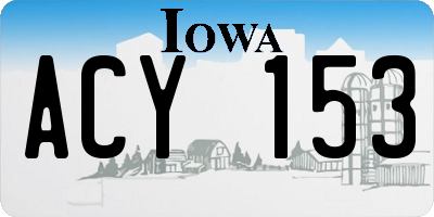 IA license plate ACY153