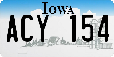 IA license plate ACY154