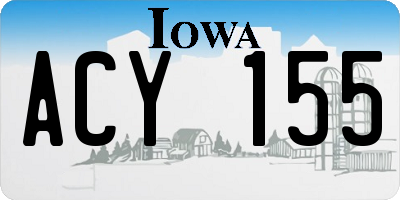 IA license plate ACY155