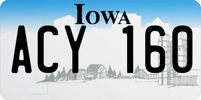 IA license plate ACY160