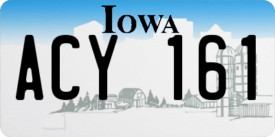 IA license plate ACY161