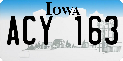 IA license plate ACY163