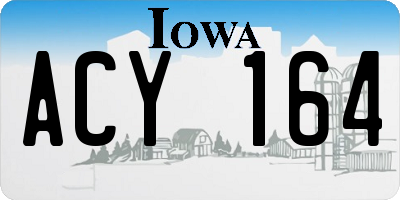 IA license plate ACY164