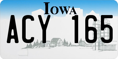 IA license plate ACY165