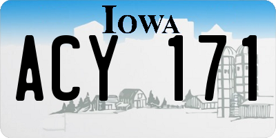 IA license plate ACY171
