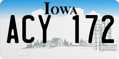 IA license plate ACY172