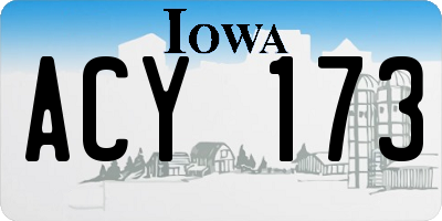 IA license plate ACY173