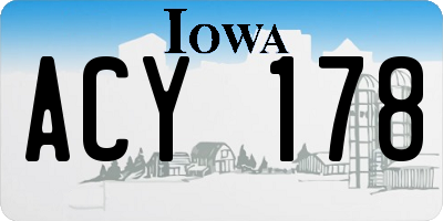 IA license plate ACY178