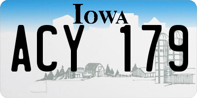 IA license plate ACY179