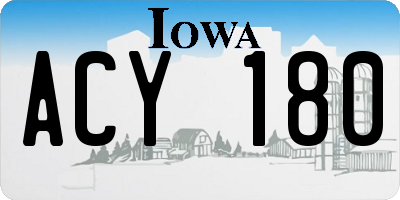 IA license plate ACY180