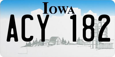 IA license plate ACY182