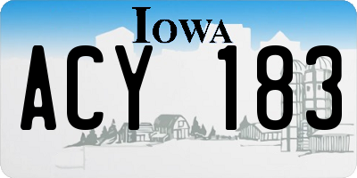 IA license plate ACY183