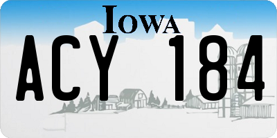 IA license plate ACY184