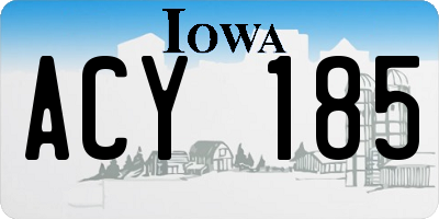 IA license plate ACY185