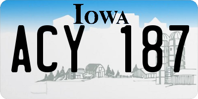 IA license plate ACY187
