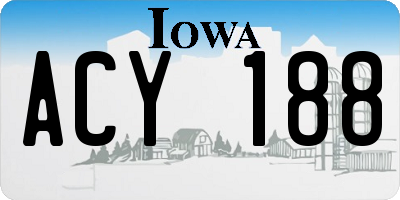 IA license plate ACY188