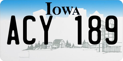 IA license plate ACY189