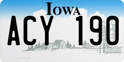 IA license plate ACY190