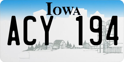 IA license plate ACY194