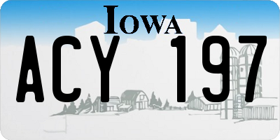 IA license plate ACY197