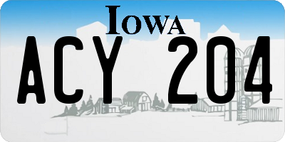 IA license plate ACY204