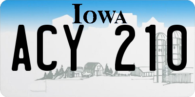 IA license plate ACY210