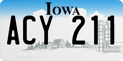 IA license plate ACY211