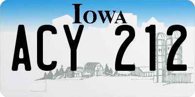 IA license plate ACY212